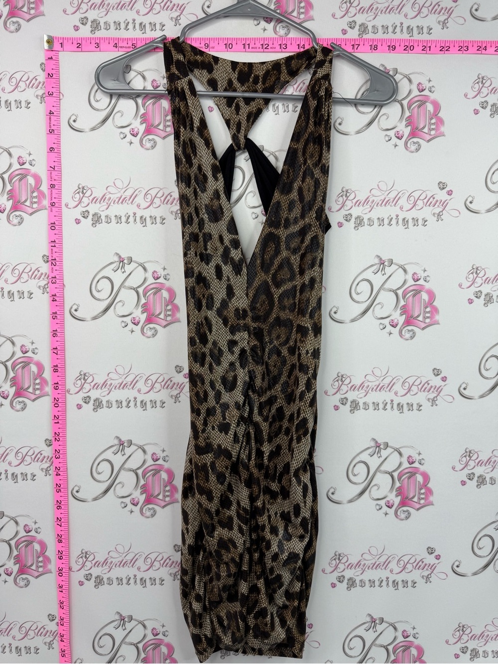 Urban Behavior dress strappy back Brown and Black Leopard Print Mini Dress